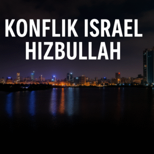 Konflik Israel Hizbullah – panorama malam Beirut yang tampak tenang di permukaan, padahal kota ini masih dibayangi ketegangan roket dan tarik-ulurnya rencana gencatan senjata.